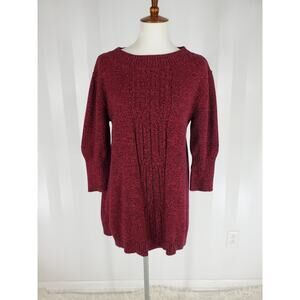 STYLE & CO Women's Maroon & Black Sweater Sz L